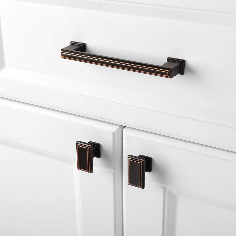 KOOFIZO 10 Pack 5 Inch Cabinet Pulls - Oil Rubbed Bronze Furniture Handle for Kitchen Cupboard Door, Bedroom Dresser Drawer, Bathroom Wardrobe Hardware - Image 3